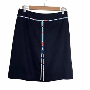 Ann Taylor Loft skirt size 6P chevron front pleat pencil mini black lined petite